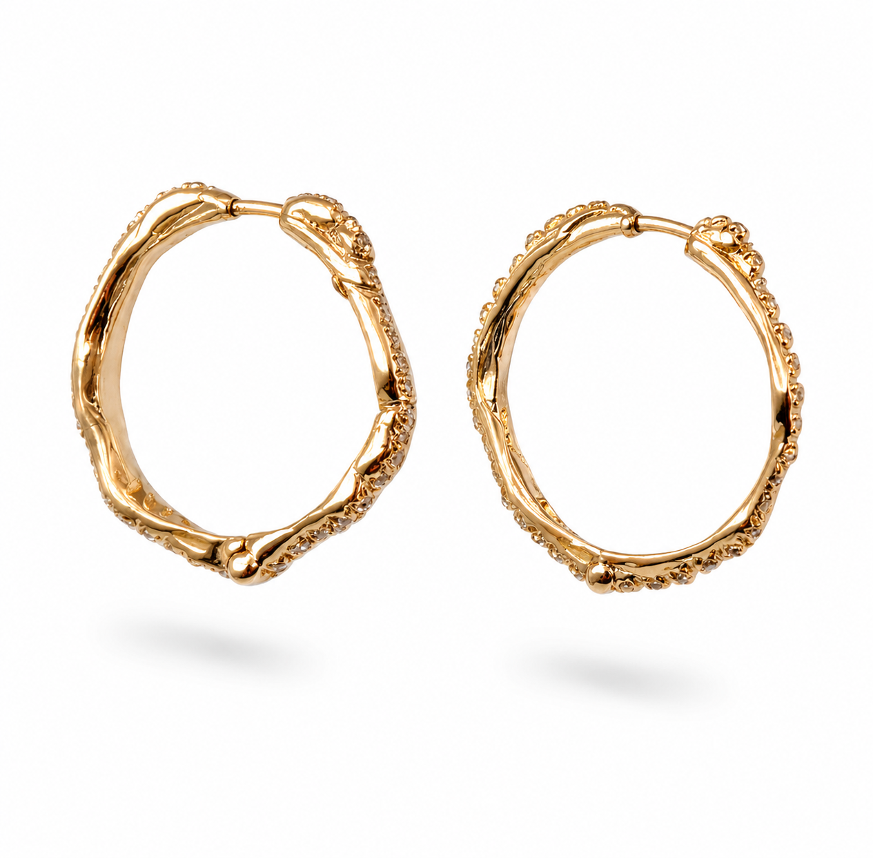 18kt Gold Fluid Hoops Earrings