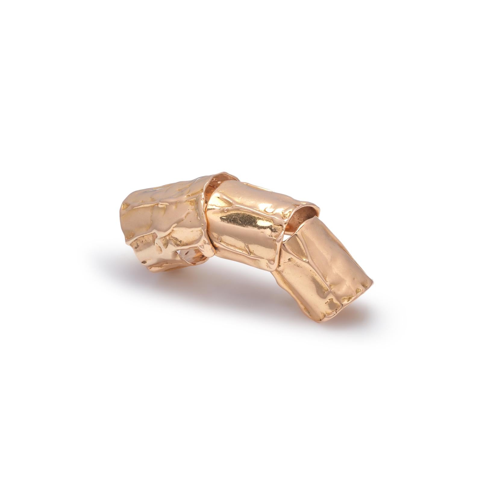 18kt Gold Triplo Cannolo Ring