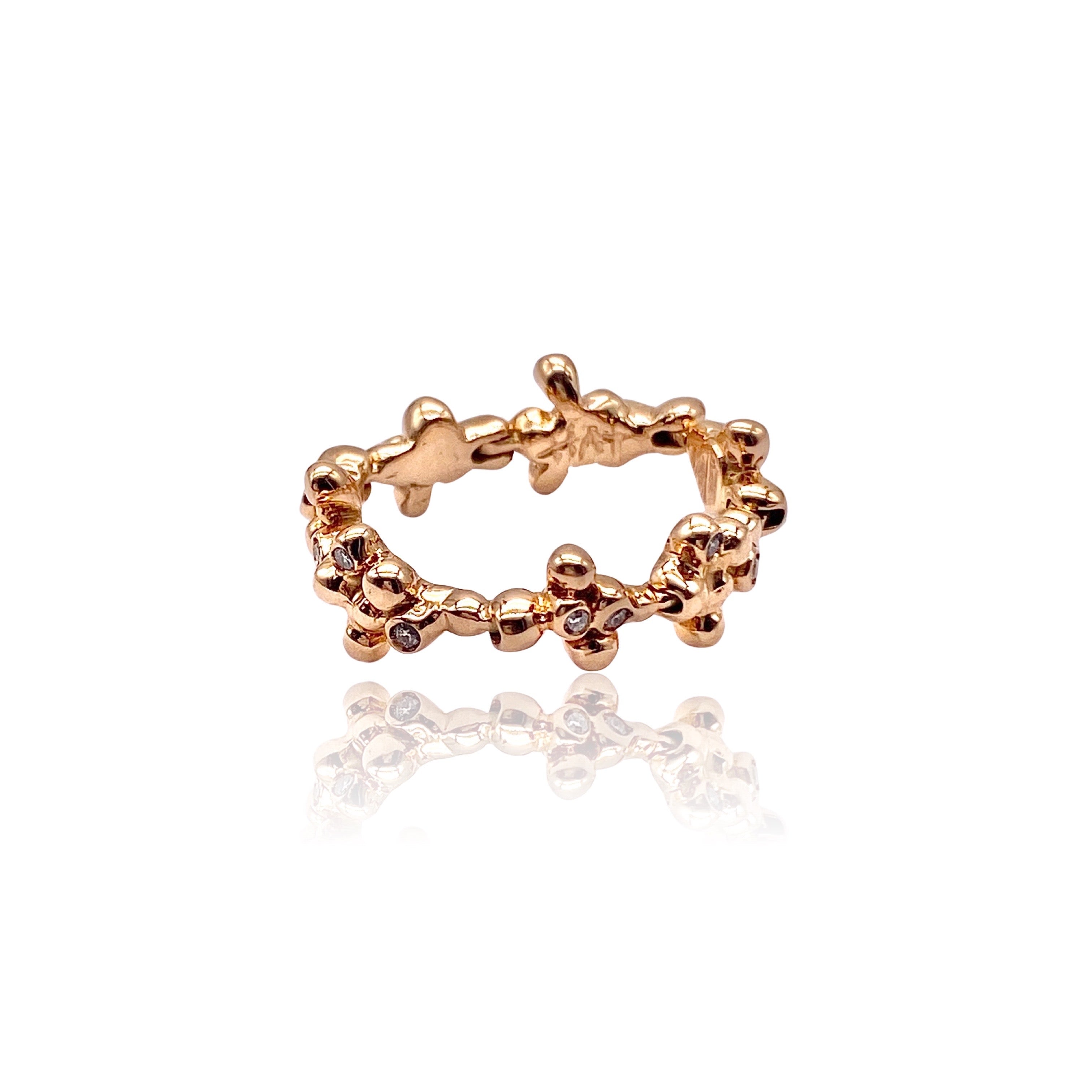 18kt Gold Parrucchini Ring with Diamonds