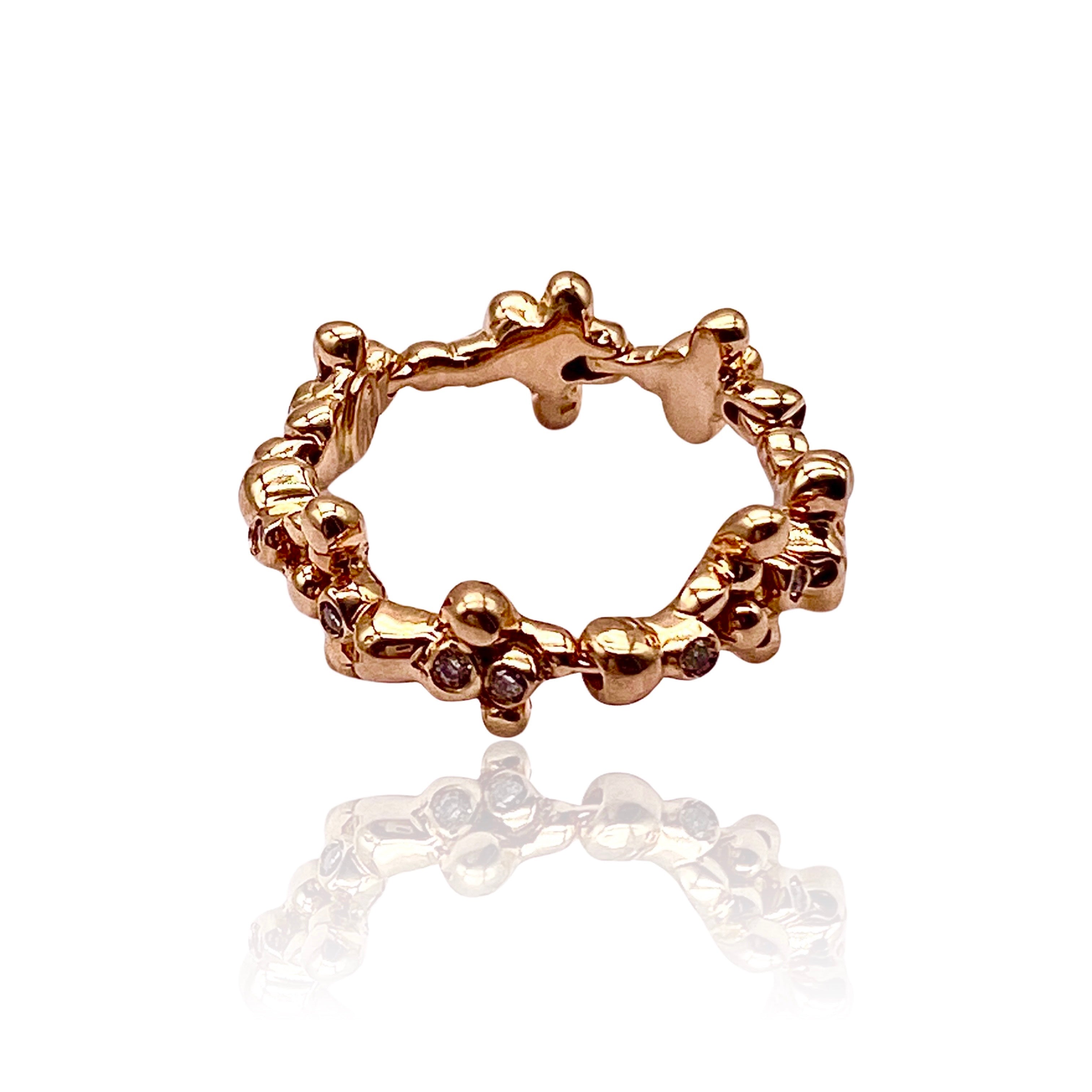 18kt Gold Parrucchini Ring with Diamonds