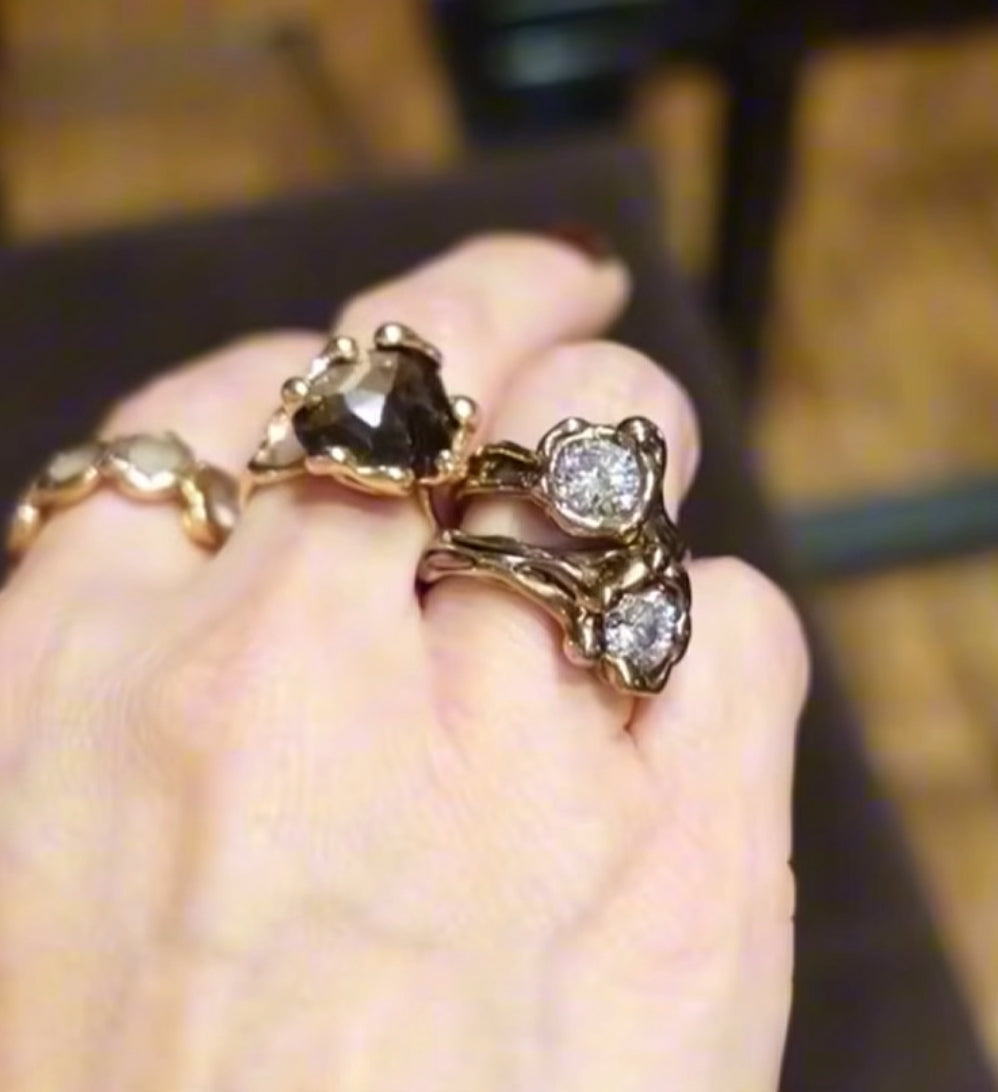 Gold Rooted Ring with Sapphire #1