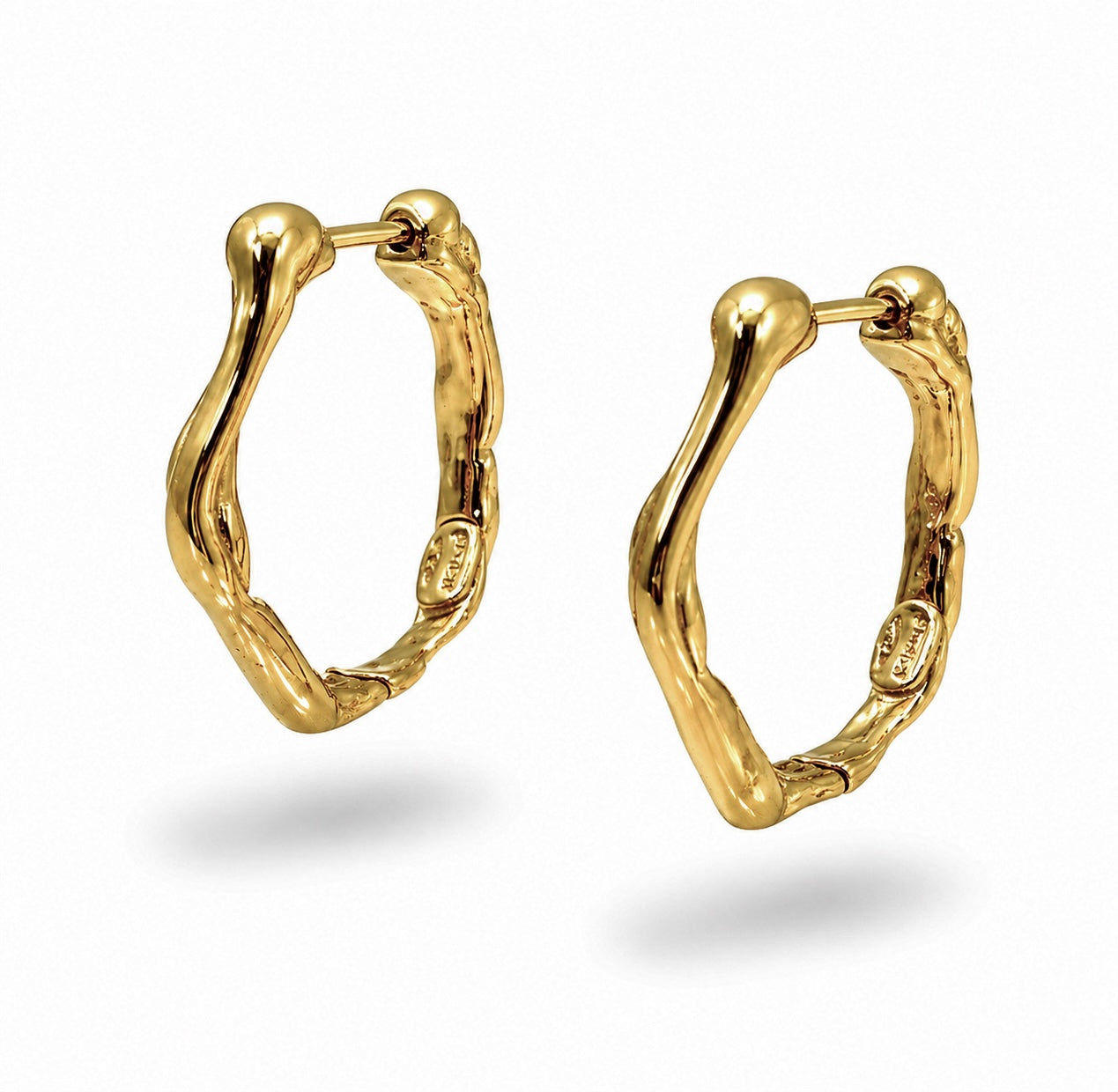 18kt Gold Fluid Hoops Earrings