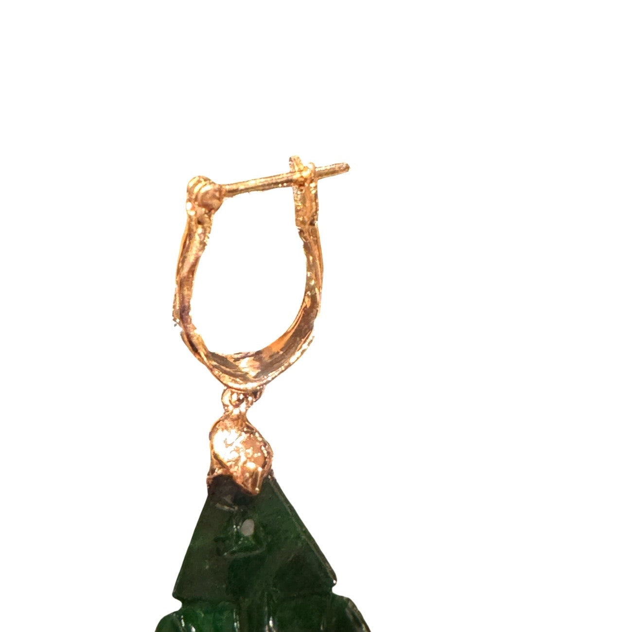 18 kt yellow gold with Green Jade Earrings