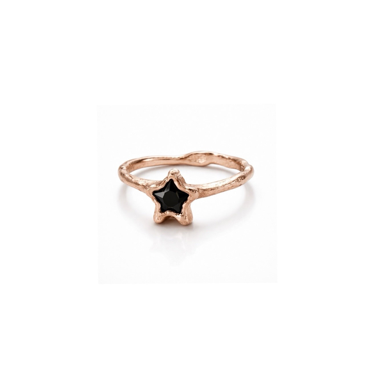 Star-Cut Black Diamond Ring