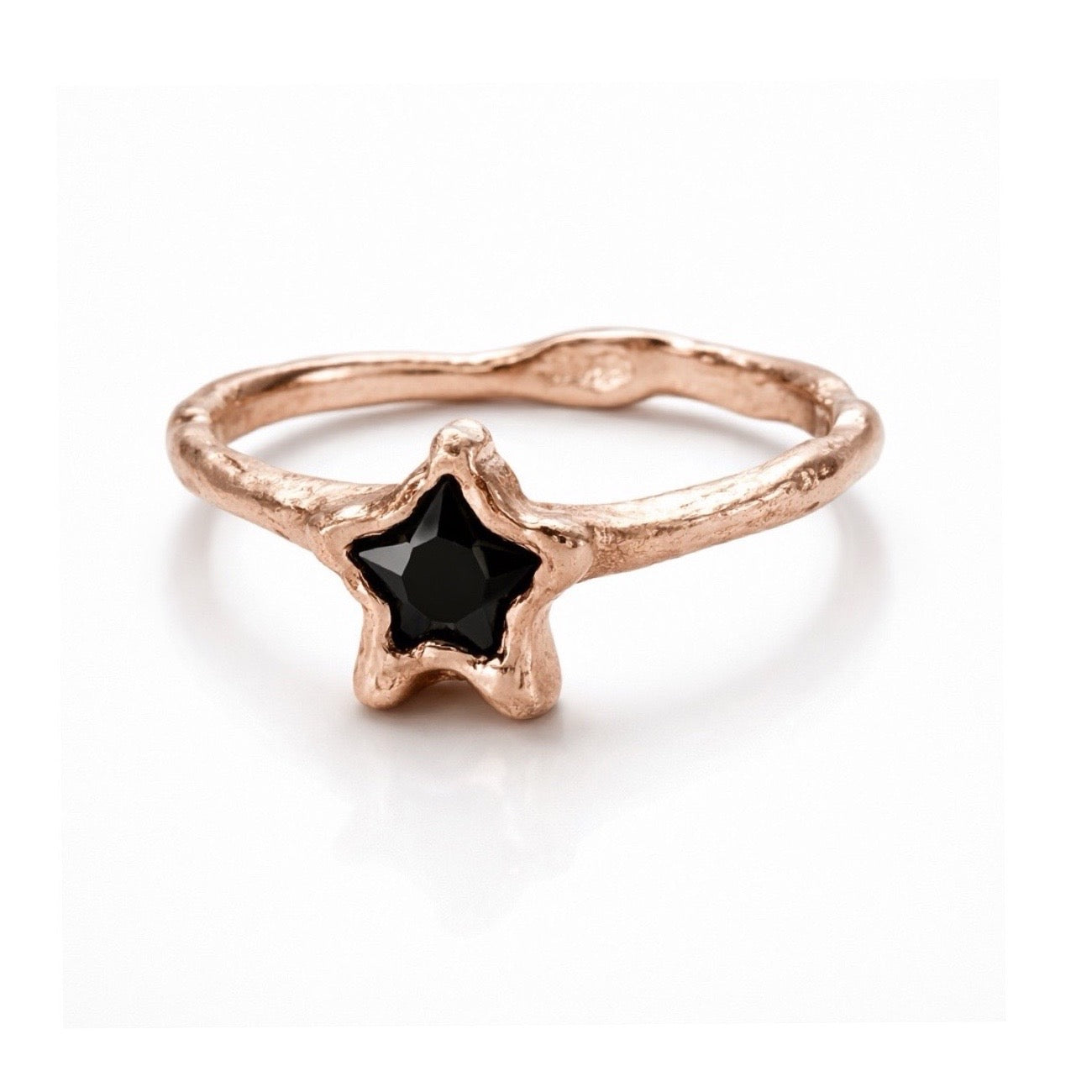 Star-Cut Black Diamond Ring