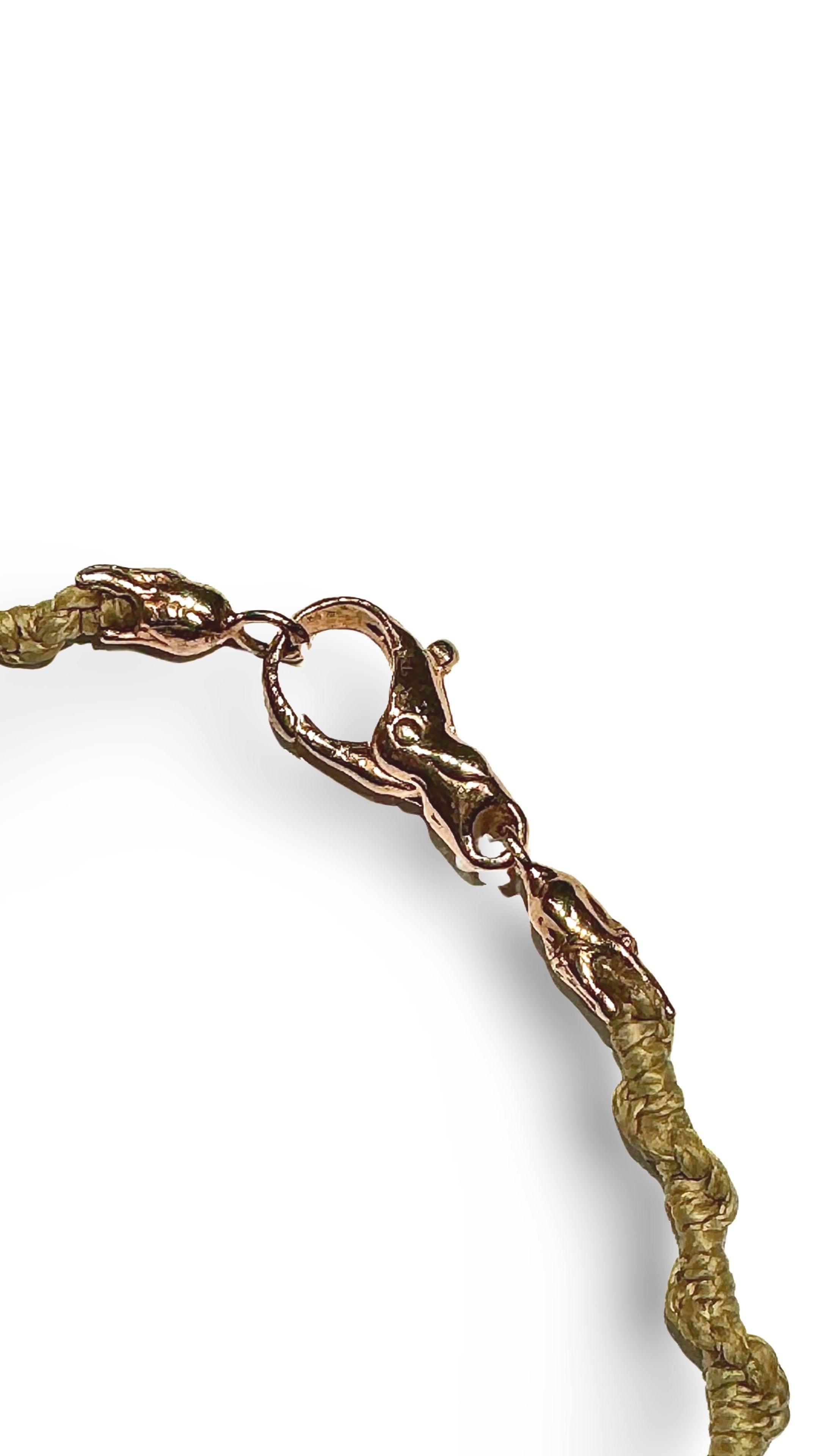 Macrame’ Ecru’ Cord with 925 Silver Clasp Plated with Rhodium