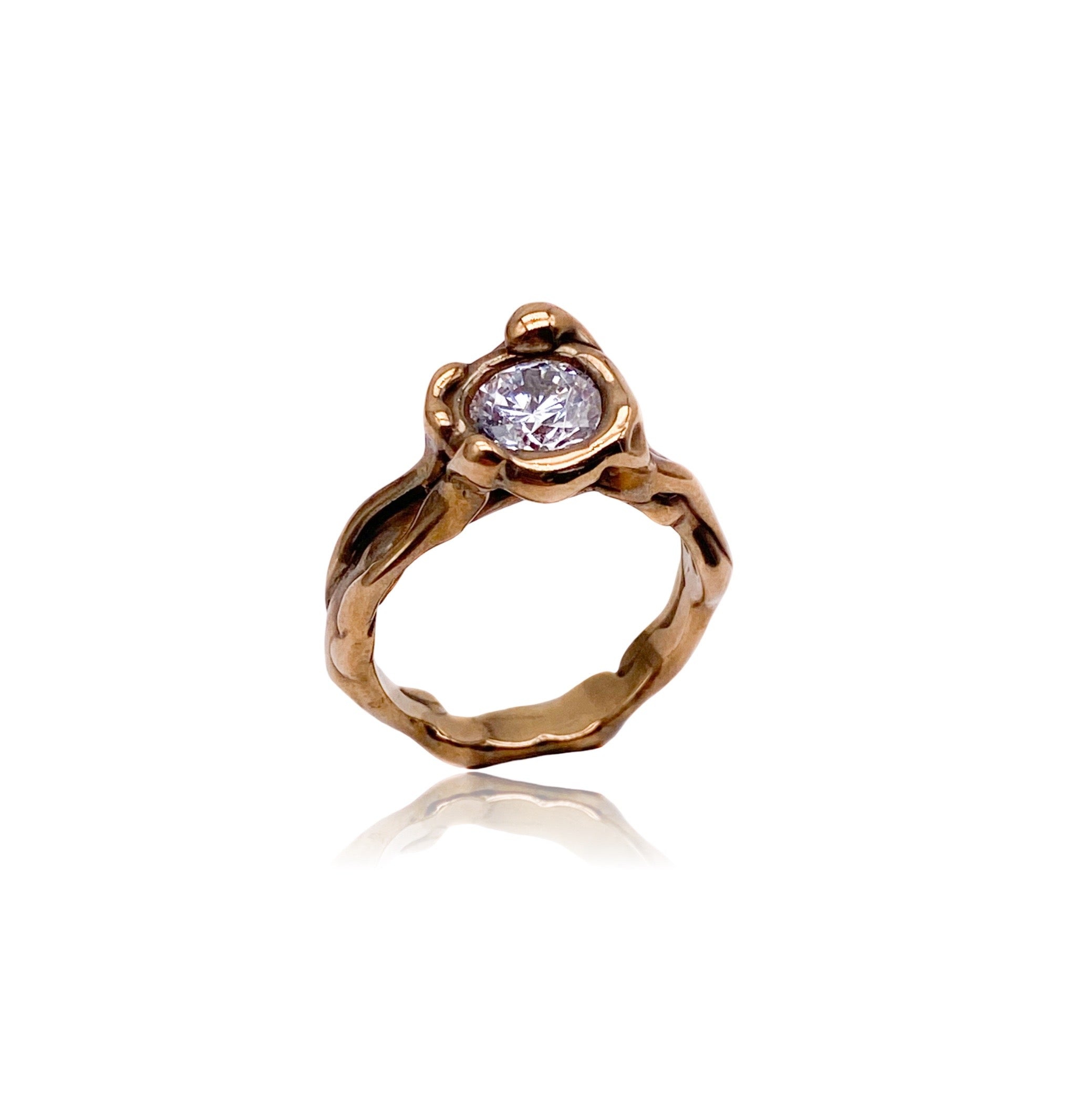 Gold Rooted Ring with Sapphire #1