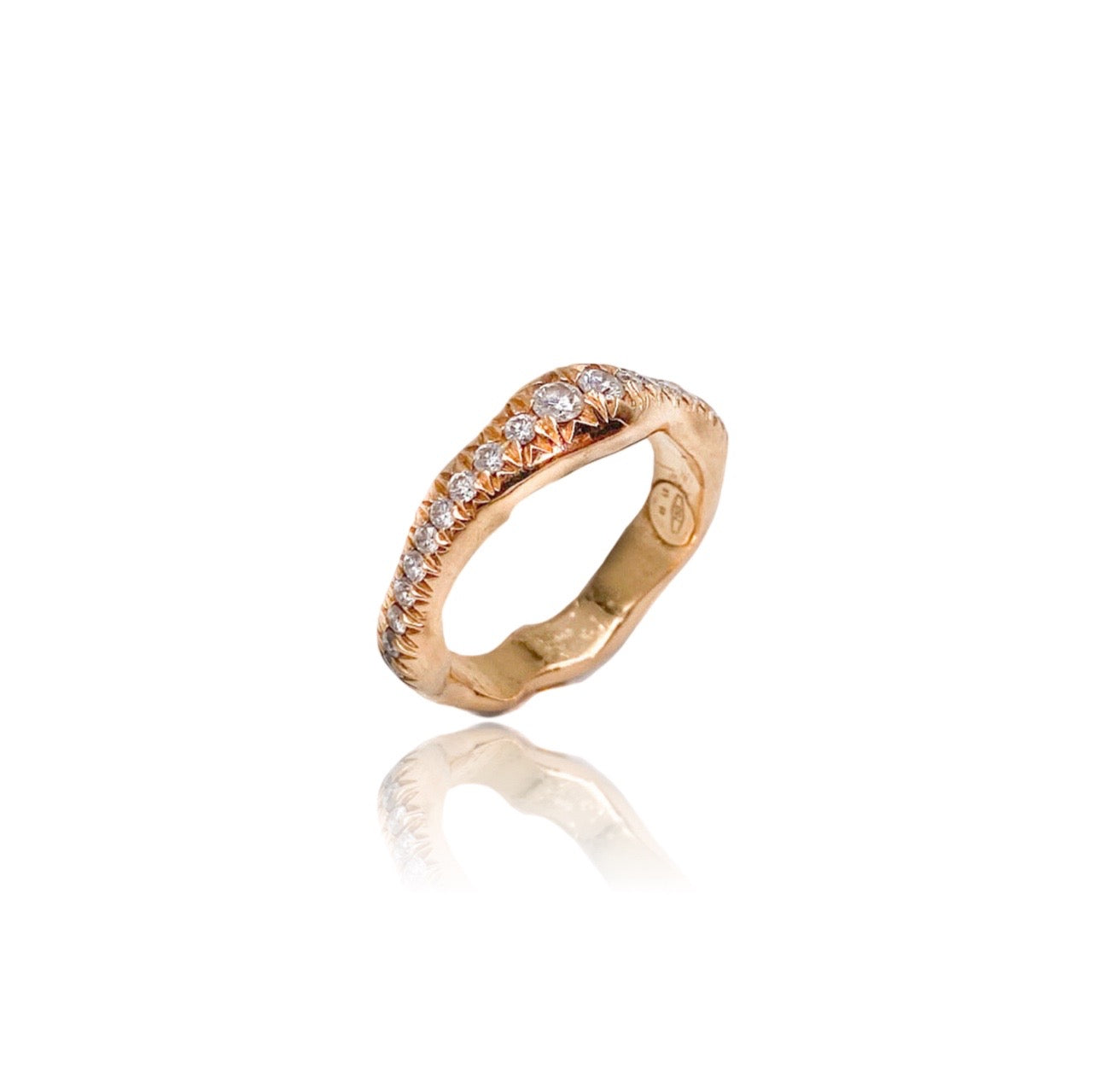 18kt Rose Gold Organic Fede and White Diamonds