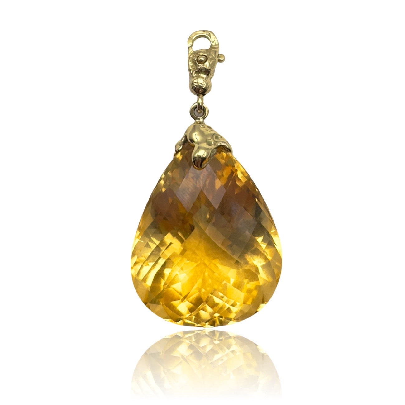 18 KT Yellow Gold Pendant with Citrine Quartz