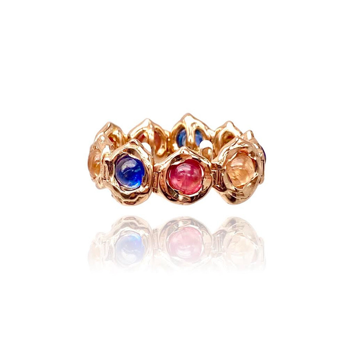 Tennis Ring With Multicolor Sapphires