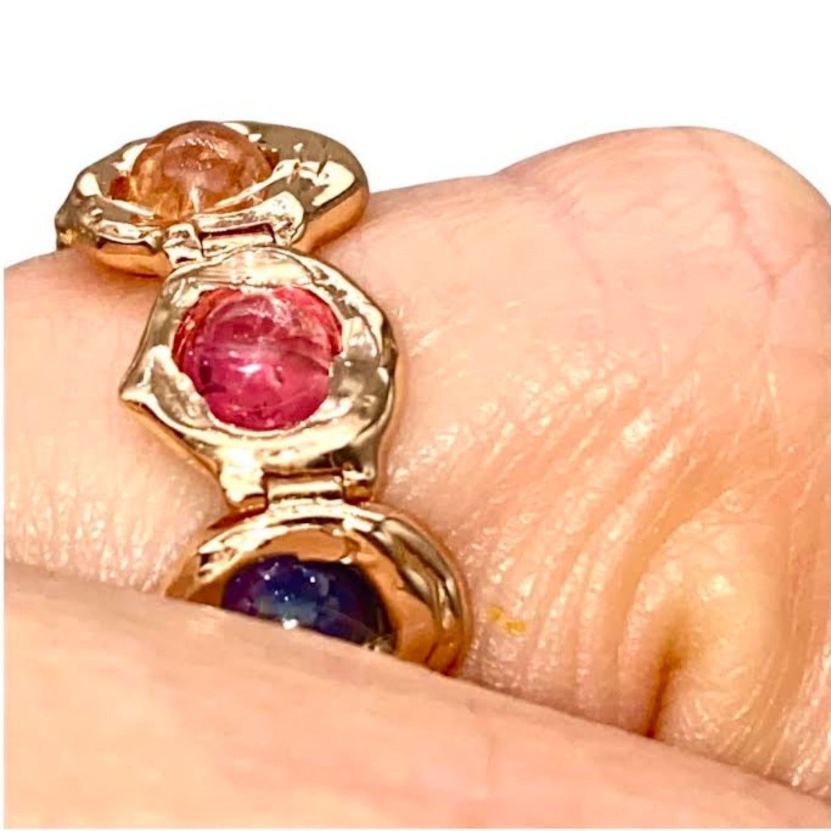 Tennis Ring With Multicolor Sapphires