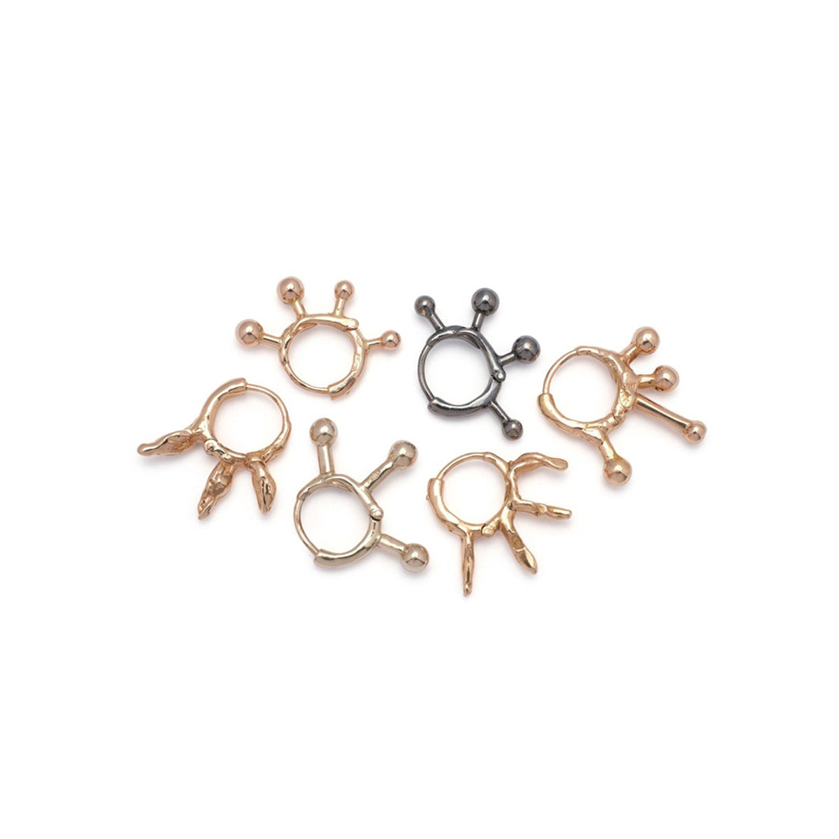 18kt Black Gold Afro Earring