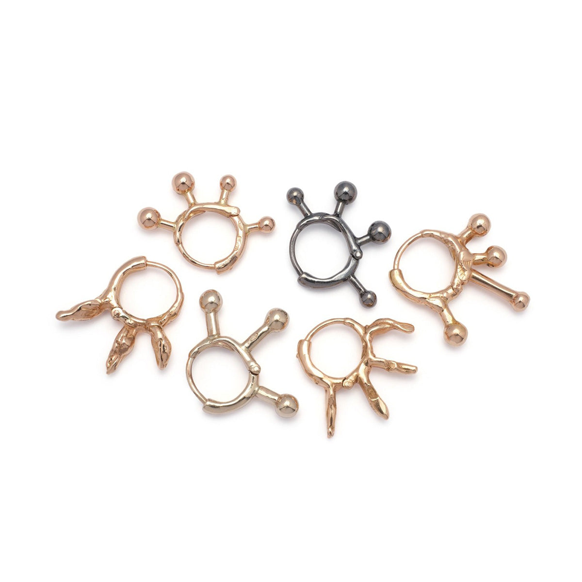 White Gold Afro Earring