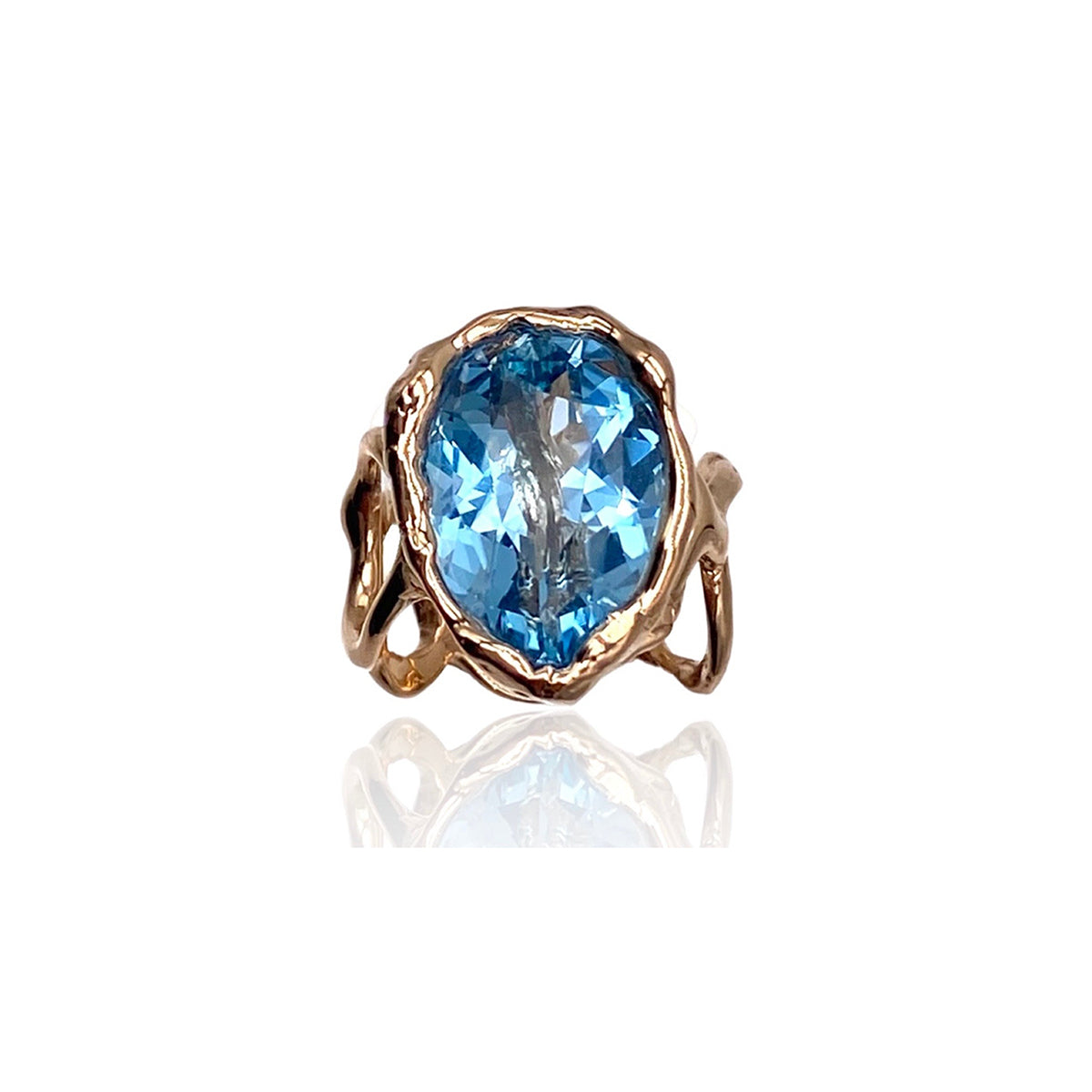 Reticolo Ring With Blu Topaz