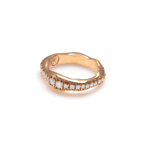 18kt Rose Gold Organic Fede and White Diamonds