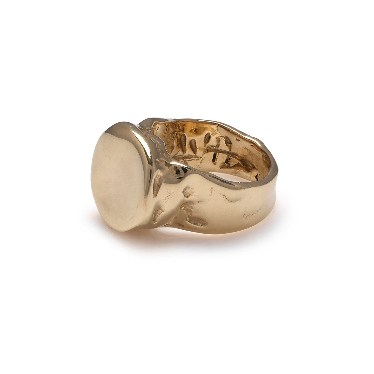 Yellow Gold Round Chevalier Ring
