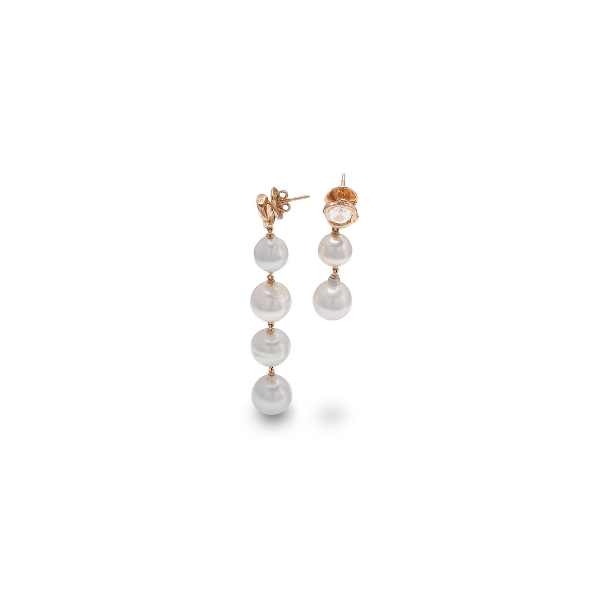 Pearls Earrings and Natural Zircon