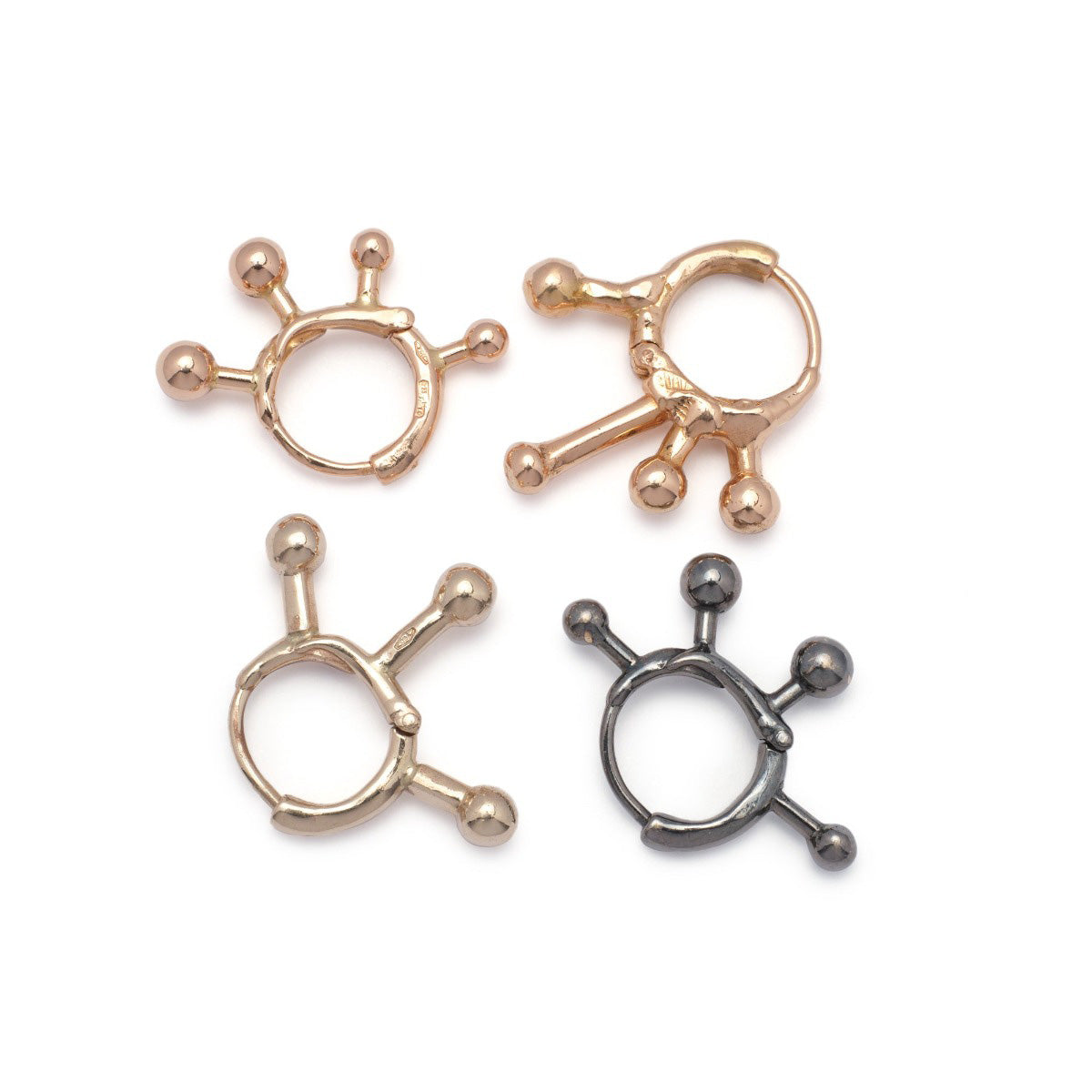 White Gold Afro Earring