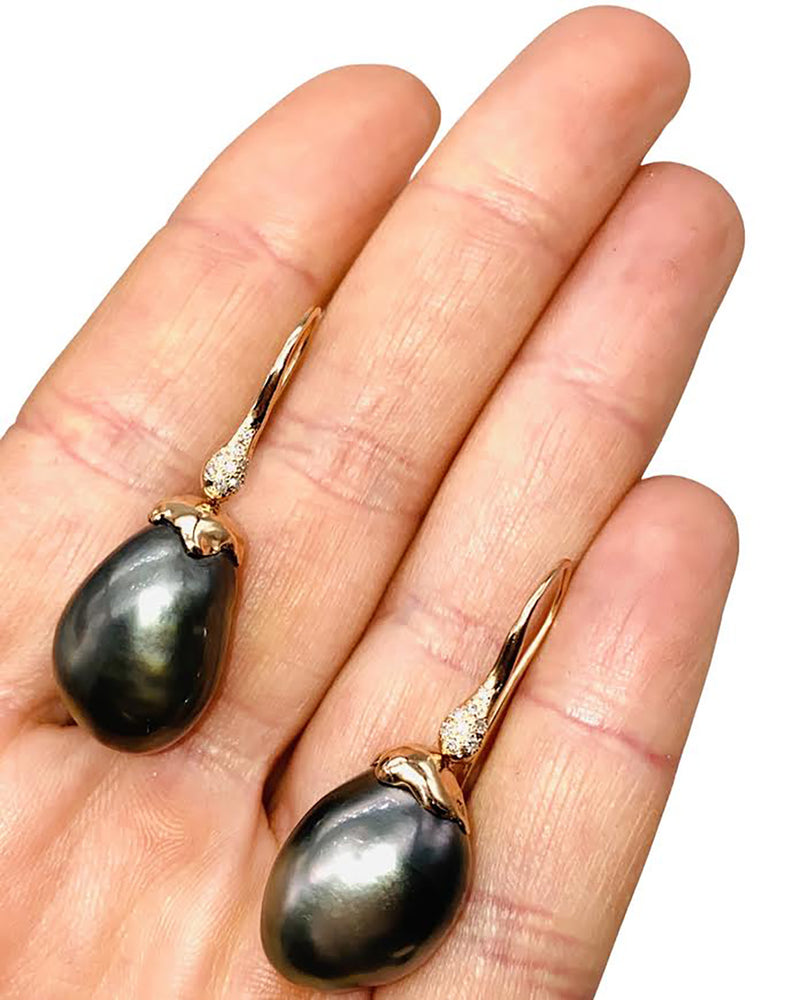 Aggregate more than 204 black pearl drop earrings gold
