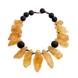 Necklace in citrine Quartz and lava