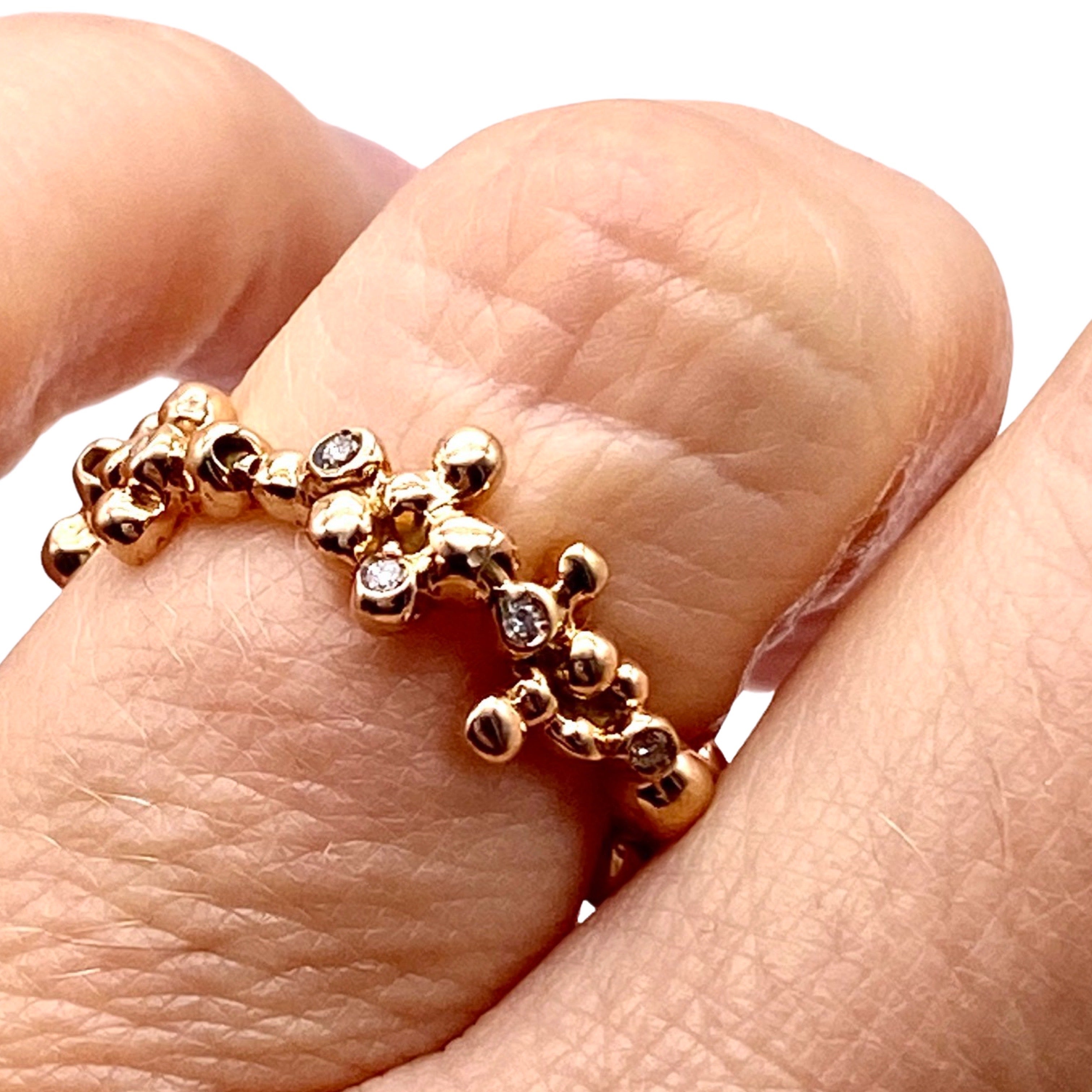 18kt Gold Parrucchini Ring with Diamonds