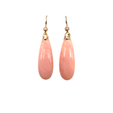 18 kt rose gold earrings with pink opal