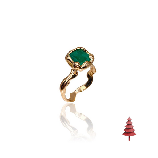 18kt Gold Emerald Ring