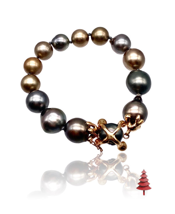 18kt Gold Tahitian Pearl Bracelet