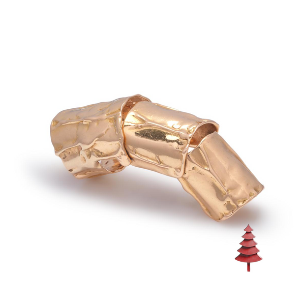 18kt Gold Triplo Cannolo  Ring