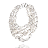 Silver necklace in White Quartz