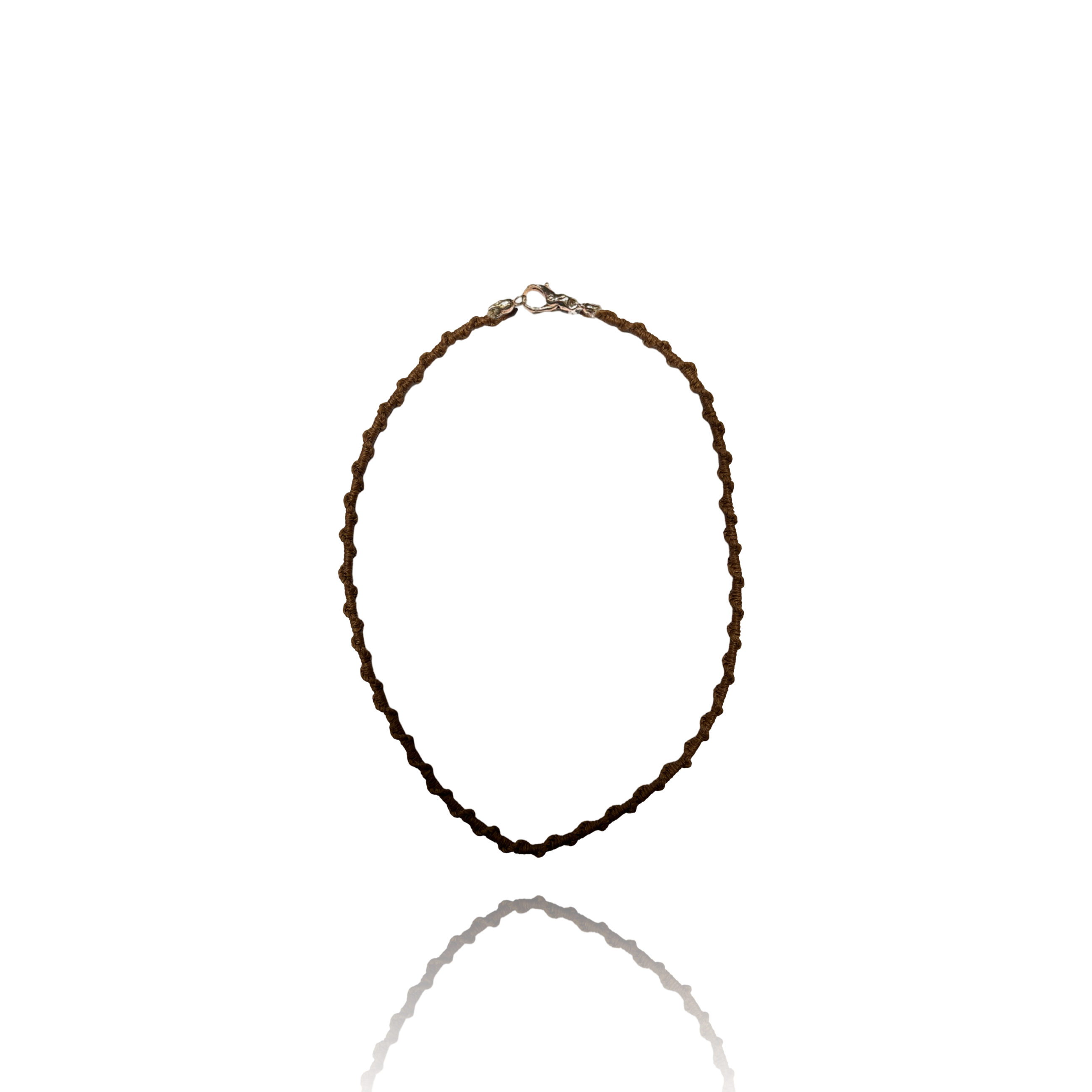 Macrame’ Ecru’ Cord with 925 Silver Clasp Plated with Rhodium