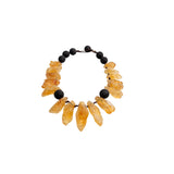 Necklace in citrine Quartz and lava