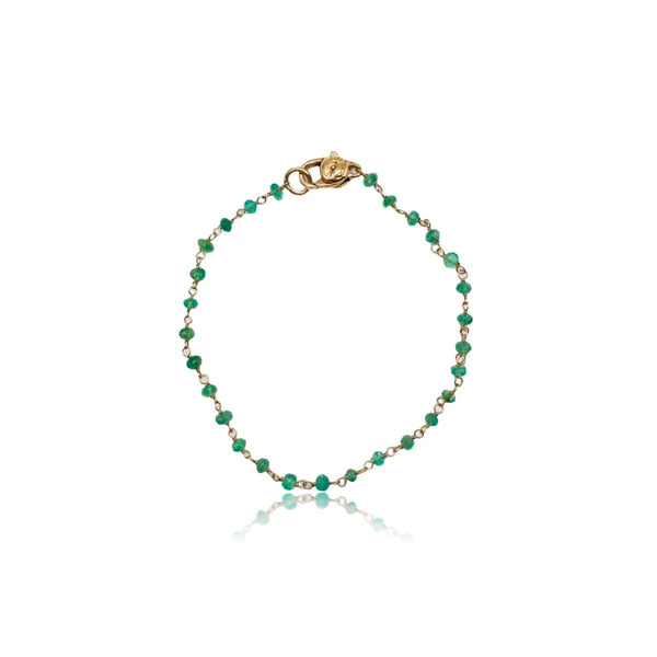 18kt Rose Gold Emerald Bracelet