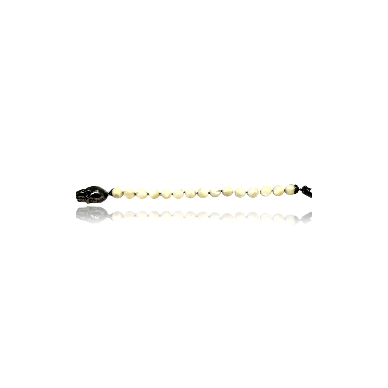 Sterling Silver Big skull  bracelet  with mother of pearl