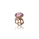 18kt Rose Gold Reticolo Ring with Morganite