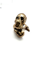 Silver brown skull cufflinks