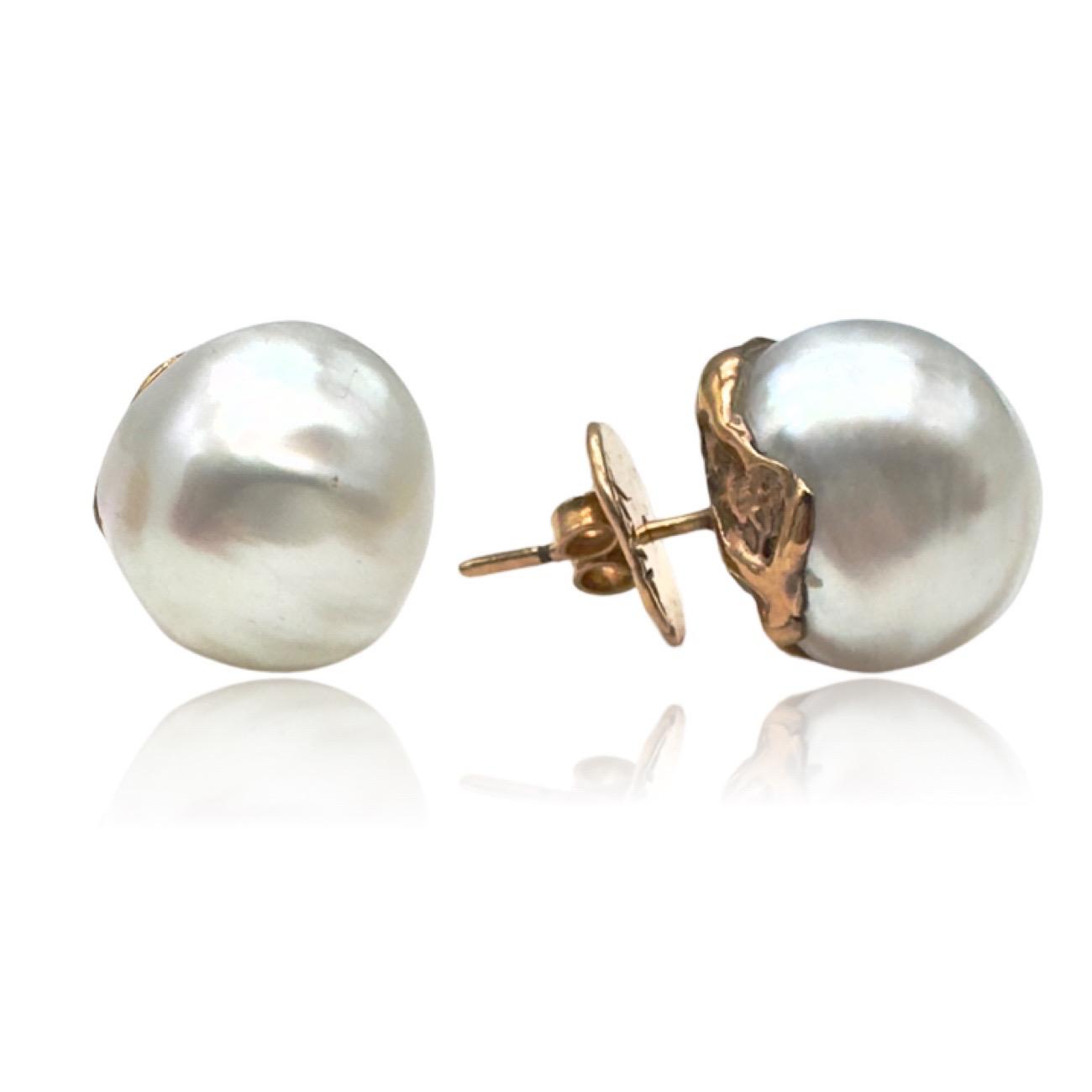 18kt Rose Gold Bomboloni earrings with australian pearls