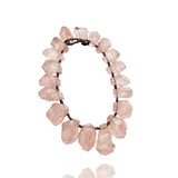 Necklace in milky rose Quartz irregular shape