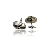 Sterling Silver black big skull cufflinks