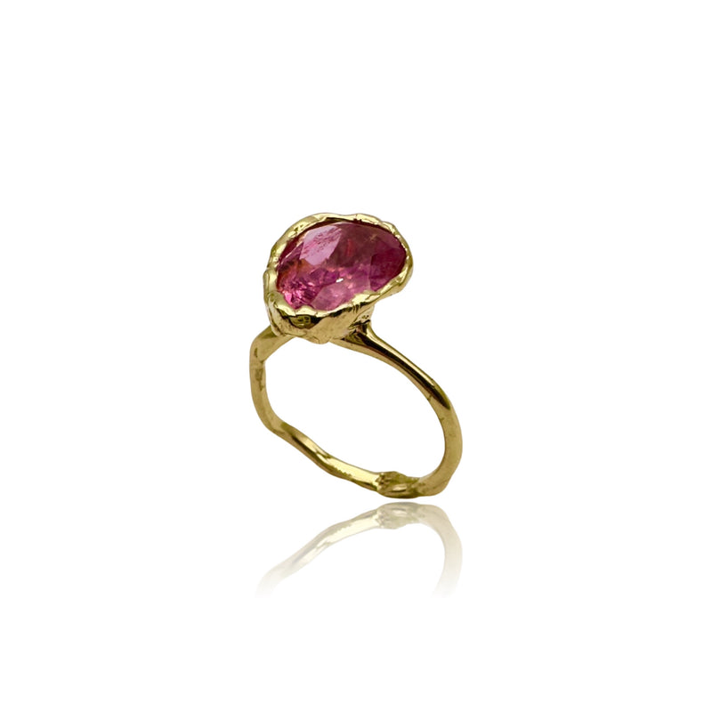 18kt Yellow Gold Rubellite Microbo Ring