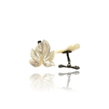 Silver and leaves motherofpearls cufflinks