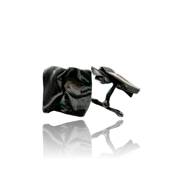 Sterling black Silver  foglietti cufflinks