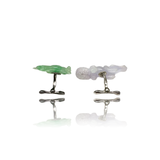 Sterling Silver with croccodile and rooster jade cufflinks