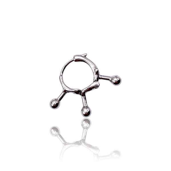 18 kt white gold Afro Earring