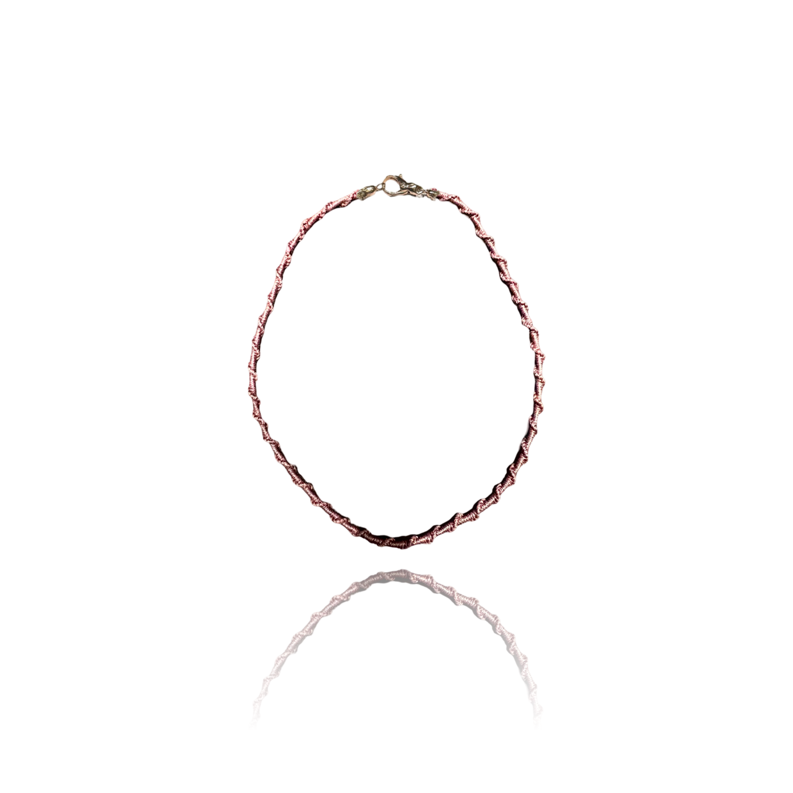 Macrame’ Ecru’ Cord with 925 Silver Clasp Plated with Rhodium