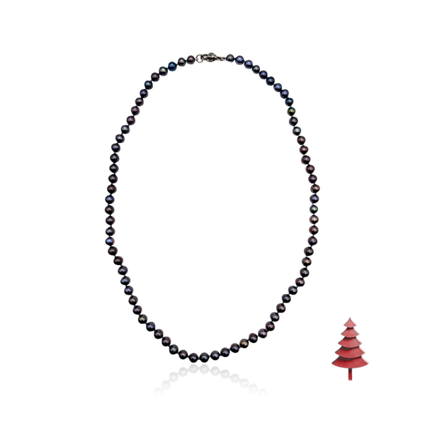 Black pearls necklace with black Gold clasp