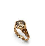 18 Kt Solitary Gold Ring with brown diamond