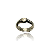 Silver black rhodium plated Organic Band with icy Diamond