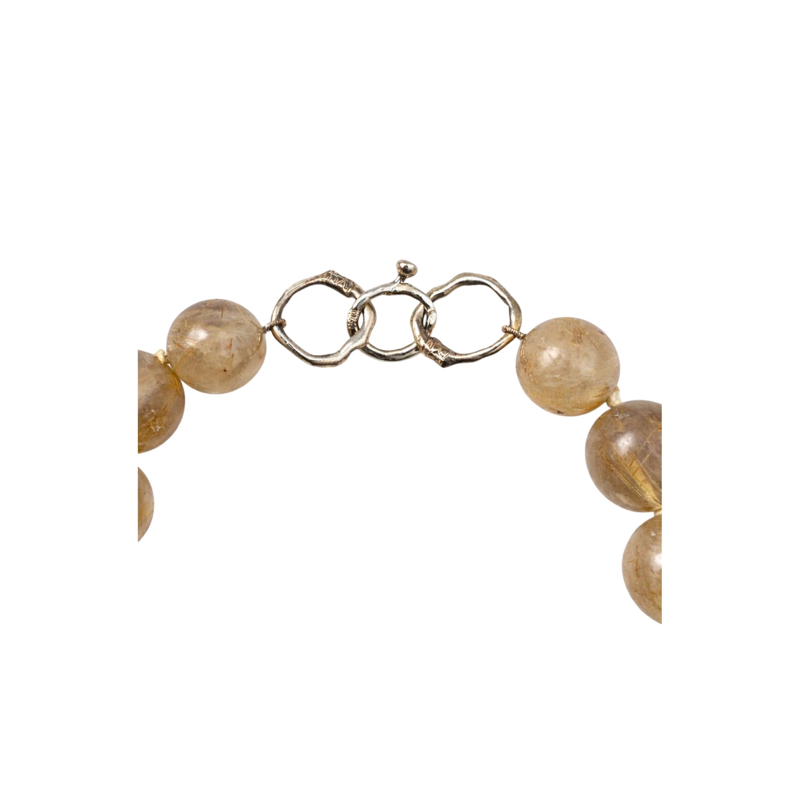 Silver naif Necklace with white rutilated Quartz