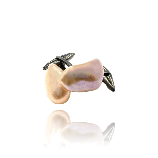 Silver and freshwater pearls cufflinks